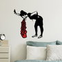 Wallity Banksy 12 Escultura de Pared Metálica Negro y Rojo